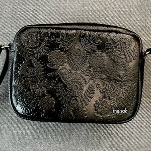 The Sak - De Young Leather Camera Bag - Black Floral Embossed